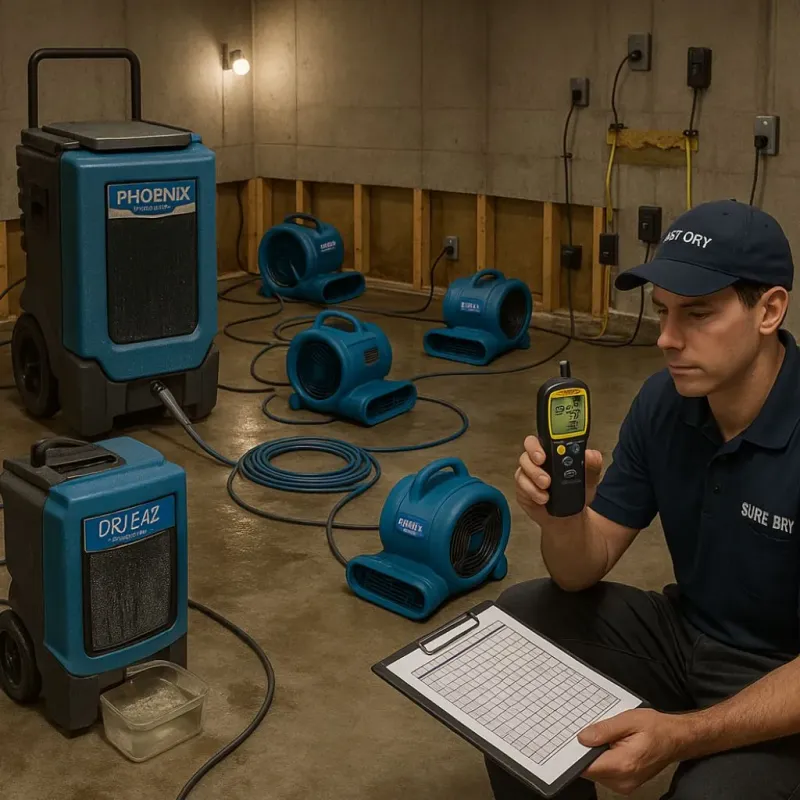 Structural Drying and Dehumidification process in Davis, OK
